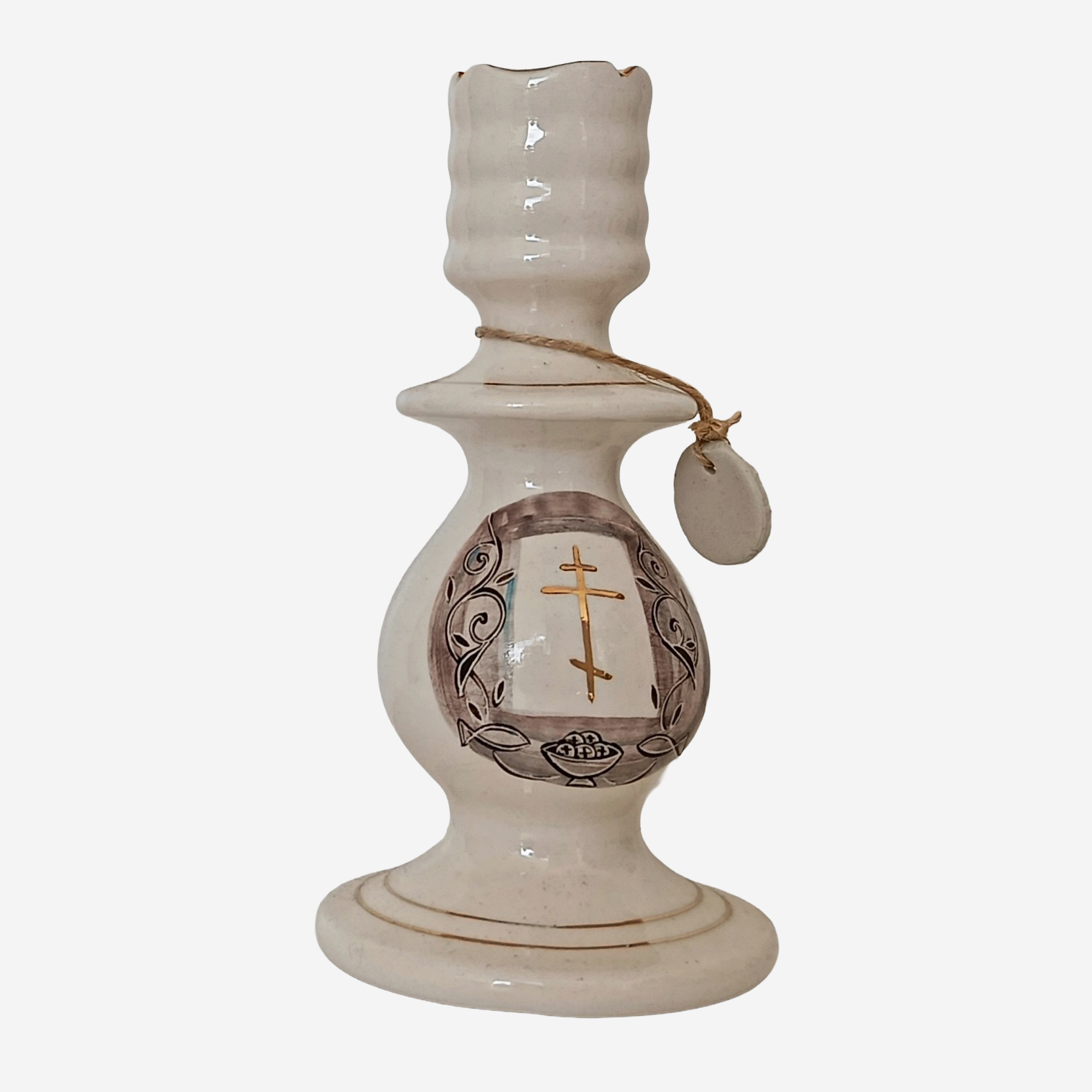 Свећњак - керамика са позлатом