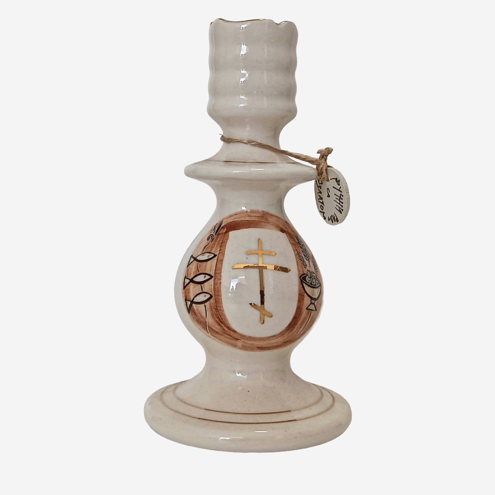 Свећњак - керамика са позлатом